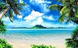 24" Mini-Mural Tropical #3 Hawaii Island Beach w/ Palm trees Wall Graphic Sticker Decal Home Kids Ro