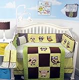Soho Blue & Brown Suede Baby Crib Nursery Bedding Set 13 pcs included Diaper Bag with Changing Pad &