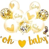Baby Supplies Wowベビーシャワー装飾、バナー(Oh Baby) 9個入りバルーンI Hang On壁I Glitter Iシャワーパーティー、Ballons forシャワー装飾Amaz