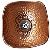 エジプトギフトショップ小柄Square Polished銅Shallow Vessel浴室洗面所シンクボウルBasin