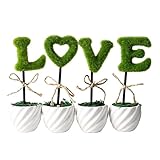 4つセント　結婚式 パーティー用人工観葉植物　インテリア観葉植物 LOVE 誕生日プレゼント ギフト 贈り物