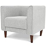 ソファー シングルソファー 「 モデナ1P 」 ボックス型 布地タイプ シルバー色