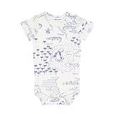 (ミニロディーニ)mini rodini CROCO MAP SS BODY- WHITE マップ柄ボディ 半袖ボディ ”オーガニックコットン” (68/74 (4-9ヶ月)) [並行輸入品]