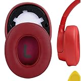 Geekria イヤーパッド QuickFit 互換性 パッド ジェイビーエル JBL Tune 700BT, Tune 750BTNC ヘッドホンに対応 パッド イヤー/イヤーカップ (プロテインレザー/赤)
