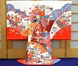 お宮参り 着物 女の子 初着 産着　om-l-218 【女の子用お守りフードセット，贈答用化粧箱，きもの保存用たとう紙 プレゼント！】