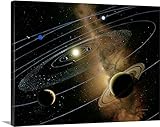 Detlev van Ravenswaayプレミアムシックラップキャンバス壁アート印刷題名Saturnとソーラーシステム 40" x 30" 1154408_24_40x30_none