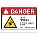 Brady 144545 Polyester "DANGER Laser Radiation Avoid Direct Exposure To Beam Class 111B Laser Produc