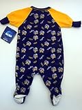 NCAA Officially Licenced Infant 0 to 3月Louisiana State TigersポリエステルフリースジップアップOnesie