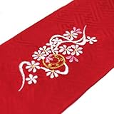 七五三 女児子供用刺繍入り半衿　F　レッド