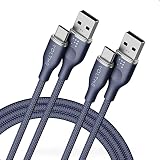 【2本セット】VOLTME USB Type C ケーブル 高耐久ナイロン USB-C 2.0 ケーブル Quick Charge 3.0/2.0対応 56Kレジスタ実装 データ転送 急速充電 タイプc ケーブル Xperia XZ XZ2、 S9 S8、LG G5 G6 V20等対応 ブルー 1.8m