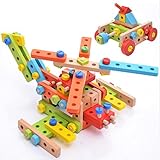 RUMIBOX 138ピース　自由につくろう！　組み立て自由！ 木製 知育玩具 はめる！　回す！　積み木　木製 おもちゃ 知育 3080008 [並行輸入品]