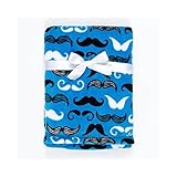Mustache-Print Velboa Blanket by Cutie Pie Baby