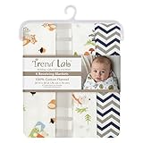 Trend Lab Woodsy Gnomes Flannel Blankets 4 Piece [並行輸入品]