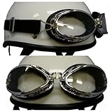 装飾用ビンテージゴーグル（丸型）　ヘルメットのアクセントに最適！汎用品他社製品取付けOK！