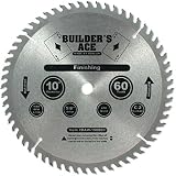 Oshlun BAW-100060 10-Inch 60 Tooth Builder's Ace Finishing ATB Saw Blade with 5/8-Inch Arbor [並行輸入品]