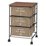 マルチ収納チェスト/収納ワゴン 【3段 ベージュ】 幅43cm キャスター付き スチール 『USメール』 MIP-373BE