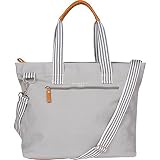 Boutique Gray Canvas Diaper Bag with Water Proof Back Pocket by Dandylily Lane