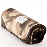 si shu non フリース ブランケット 98X70cm ミリタリー柄 (グレー)