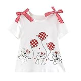 (プタス)Putars ベイビー服 子供服 女の子 Tシャツ 半袖 動物柄 蝶結び 可愛い オシャレ スポーツ 運動会 通園 旅行 記念日 プレゼント 2-6歳
