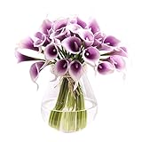 ホームウェディングデコレーション（パープル）のための10本の生き生きした生き生きしたカラフラワー人工フラワーブーケ