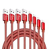 USB Type C ケーブル【4本セット 1m+2m+2m+3m】タイプc 充電ケーブル 急速充電 デニム生地 超耐久 USB A to USB C ケーブル データ転送 iPhone 16 Pro Max iPhone 15 Plus Galaxy Xperia AQUOS Pixel Arrows Huawei 等の各種Type C機器対応 (レッド)