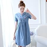 ツバメ--屋　春夏 マタニティ ワンピース タイトフォルム マキシ丈 ワンピース 外出着 妊婦服 ワンピース 授乳服 / マタニティ (M)