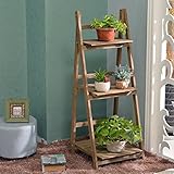 消毒木製フラワースタンド 木製フラワーラック/屋内および屋外の植物ラック/多層フラワーポット/3階ラダー階段/フロアタイプフラワーディスプレイスタンド 強い支持力 (色 : B)