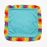 One Grace Place Terrific Tie Dye Binky Blanket, Aqua Blue, Royal Blue, Purple, Yellow, Green, Orange
