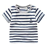 【SEBLES】ベビー 赤ちゃん 男の子 女の子 ユニセックス 半袖 Tシャツ ボーダー 無地 シンプル お洒落 春 夏 ラウンドネック コットン 綿 ナチュラル キッズ(タイプC,120cm)