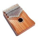 Murakush 17鍵カリンバ 親指ピアノ マホガニー サンザ 無垢材 Mbira サムピアノ フィンガーピアノ 初心者向け チューニング