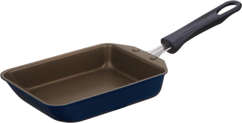 サーモス デュラブルシリーズ 玉子焼きフライパン 13cm ネイビー ガス火専用 焦げつきにくい 耐久性コーティング PFOA PFOS不使用 片手で軽々持てる 軽量モデル KFI-013E NVY