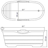 Alfiブランドab1163 61 "オークSoaking浴槽の自立Installations with Re、 60 Or More Gallons AB1163 1