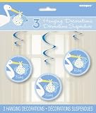 Blue Baby Shower Hanging Swirl Decorations - Baby Boy by Uk Baby Shower Co