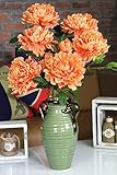 人工花、ヴィンテージ人工牡丹シルクフラワーホームウェディングブーケ装飾 オレンジ B01LSI89U0
