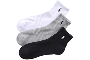 Polo Ralph Lauren 92009914 Men's Socks, 3 Pair Set, Footed Pile, One-Point, Short Socks, Unisex Adult