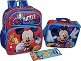 Disney Mickey Mouse Set 12" Backpack & Lunch Box W/ Bonus 6Pk Pencils [並行輸入品]