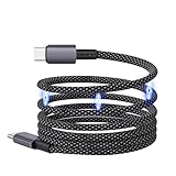 磁気充電ケーブル タイプC USB-C to USB Cケーブル 自動収納【100W/5A PD対応 急速充電 480Mbpsデータ転送 USB2.0】高耐久ナイロン 自動巻き 磁石 MacBook Pro、Matebook、iPad、Xperia、Galaxy等Type-C機種対応 1M (ブラック, 100W)