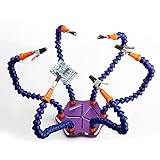 KKmoon DIY溶接工具キット 6pcs アームはんだ付けステーション 多機能 はんだ付け サードハンド アルミニウム合金ベース 回路基板溶接用 補助工具