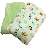 Swaddle Me スワドルミー オーガニックコットン おくるみ S/Mサイズ グリーン/動物園 2パック 並行輸入品