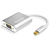 MacLab. USB-C VGA 変換 アダプタ Type-C D-sub 変換 ケーブル 【最新のMacにも対応】 Thunderbolt 3 RGB シルバー（最大解像度：1920×1080）サンダーボルト オス メス ケーブル コネクタ アッ