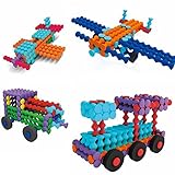 Happytime ニューブロック 子ども 積み木 おもちゃ 小学生 自由研究 知育･ラーニングトイ（130 pcs）