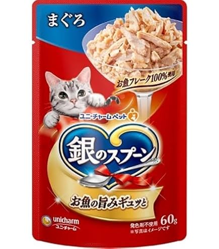 銀のスプーン　パウチ　まぐろかつおにささみ入　60g 12袋入　１０箱　１２０袋 Amazon.co.jp: 銀のスプーン キャットフード ウェット パウチ 無