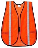 MCR Safety V211SR Polyester Mesh General Purpose Safety Vest with 1-Inch Silver Reflective Stripe, F