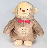 おさるさんの体重ぬいぐるみ(女の子　十二支申年）赤リボン付き完成品　生まれた時の体重で作る干支のウェイトドール