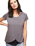 Motherhood半袖チューリップLayered授乳Tシャツ US サイズ: M カラー: グレー