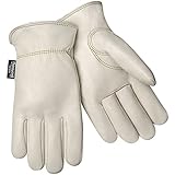 Steiner 0280FS Winter Work Gloves, Individual Grain Cowhide Fleece Lined Shirred Wrist Keystone Thum