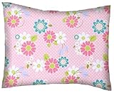 SheetWorld Crib / Toddler Percale Baby Pillow Case - Pink Daisy Dot - Made In USA by sheetworld