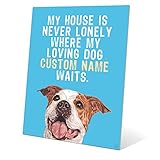 私の家はNever Lonely Where My Loving Dog Waitsジャックラッセル・テリアカスタマイズ可能な壁アートプリント 20x24 CUSTDOG111MTL20x24