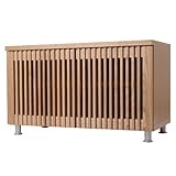 日本製(大川) 天然木タモ材使用 90幅2枚扉キャビネット ナチュラル 1316