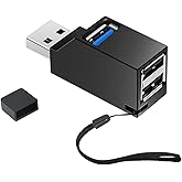 USB Hub,3 Port High USB 3.0 Speed Splitter Plug and Play Bus Powered for MacBook, Mac Pro/Mini,iMac, Surface Pro,XPS,Notebook